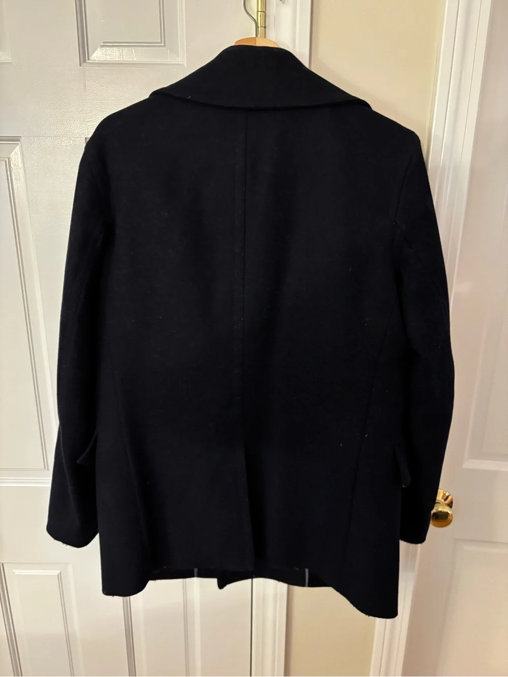 Banana Republic Men's Dark Navy Double-Breasted Wool Peacoat